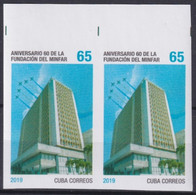 2019.209 CUBA MNH 2019 IMPERFORATED PROOF 65c 60 ANIV FUNDACION FAR ARMY FORCE. - Imperforates, Proofs & Errors