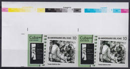 2019.211 CUBA MNH 2019 IMPERFORATED PROOF 10c CINEMA MOVIE TOMAS GUTIERREZ ALEA TITON HISTORIAS DE LA REVOLUCION. - Non Dentellati, Prove E Varietà