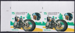 2019.212 CUBA MNH 2019 IMPERFORATED PROOF 75c CAMPAÑA DE TRANSITO MOTO. - Sin Dentar, Pruebas De Impresión Y Variedades