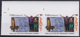 2019.220 CUBA MNH 2019 IMPERFORATED PROOF 90c INDIAN ARCHEOLOGY HUELLAS ABORIGEN - Sin Dentar, Pruebas De Impresión Y Variedades