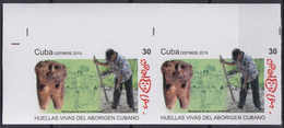 2019.222 CUBA MNH 2019 IMPERFORATED PROOF 30c INDIAN ARCHEOLOGY HUELLAS ABORIGEN. - Imperforates, Proofs & Errors