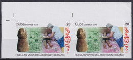 2019.223 CUBA MNH 2019 IMPERFORATED PROOF 20c INDIAN ARCHEOLOGY HUELLAS ABORIGEN. - Sin Dentar, Pruebas De Impresión Y Variedades