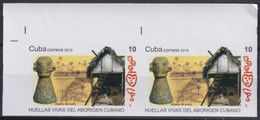 2019.225 CUBA MNH 2019 IMPERFORATED PROOF 10c INDIAN ARCHEOLOGY HUELLAS ABORIGEN. - Imperforates, Proofs & Errors