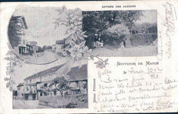 Souvenir De Marin NE, Hôtel Fillieux, Hôtel Pension Restaurant Du Poisson (20.6.1902) - Marin