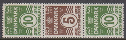 1927. Wavylinie . 10+5+10 øre With Paper Joint Reverse On 10 øre. Never Hinged.  (Michel 118 + 120) - JF414570 - Ongebruikt