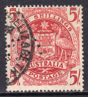 Australia  1948 - Five Shillings - Coat Of Arms - Perfins - Perforiert/Gezähnt