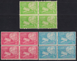 1946-122 CUBA REPUBLICA 1946 MNH RETIRO DE COMUNICACIONES BLOCK OF 4. - Nuovi