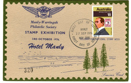 Australia  1976 Manly Warringah Stamp Exhibition Souvenir FDC - Bolli E Annullamenti