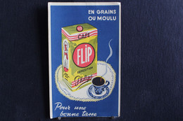 PH  285 - Buvard - Publicité Café "Flip En Grains Moulus Pour Une Bonne Tasse - " Exposition Philips" - Alimentaire