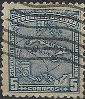 1914 Map Of W. Indies - 5c - Blue FU - Used Stamps