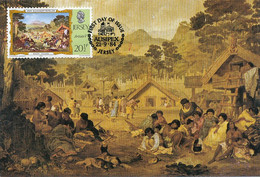 Maximum Card  Maori Village  Same Stamp As Card  Jon Gilfillan Jersey Stamp  Aborigines . - Otros & Sin Clasificación