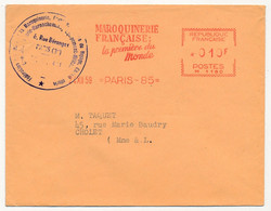 FRANCE - Env. EMA "Maroquinerie Française / La Première Du Monde" 24/12/1959 Paris 85 - Tarif 0,10F - EMA (Print Machine)