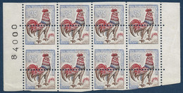 France 1962 Coq N°1331** Bloc De 8 De Carnets Non Confectionnés Avec Variétés - 1962-1965 Hahn (Decaris)