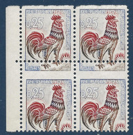 France 1962 Coq N°1331** Bloc De 4 De Carnets Non Confectionnés Avec Variétés De Piquage à Cheval - 1962-1965 Cock Of Decaris