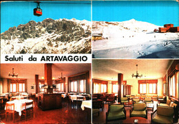 33281) CARTOLINA DI ARTAVAGGIO-ALBERGO RISTORANTE SCIATORI-VIAGGIATA - Manfredonia