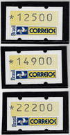 Brazil Year 1993 RHM-SE-4 Automat Stamp 3 Different Values Machine Franking Label Post Office Logo Unused - Frankeervignetten (Frama)