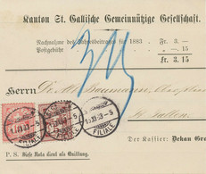 SCHWEIZ 1883 5 C Dunkellilabraun U 10 C Rosakarmin Kreuz Selt MiF Pra.-NN ABART - Plaatfouten