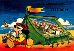 Ile De Ré * Vive Le Camping Sur L'ile * Mickey Walt Disney * Toile De Tente * Souvenir - Ile De Ré