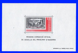 Andorre Bloc N° 1  1982   1 Ere Expo Des Timbres D'Andorre TTB - Blocks & Kleinbögen