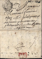 Port Payé Orné Lyon Pr Paris Paraphe + "Franc" Manuscrit Taxe 9 Sols Au Dos Texte 26 MAI 1760 Lenain N21 Tarif 8 7 1759 - 1701-1800: Voorlopers XVIII