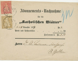 SCHWEIZ "OLTEN" K2 Selt. Portogerechte Nachnahme MiF Sitzende Helvetia 2C U 10C - Covers & Documents