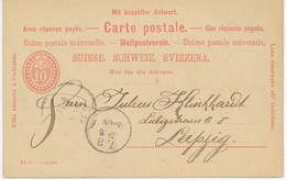 SCHWEIZ 1898 10 C GA-Postkarte-Frageteil (Druckvermerk XI 97 Auflage Nur 144,000 - Lettres & Documents