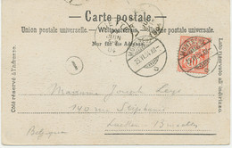 SCHWEIZ 1904 „MONTREUX“ AK N. Belgien Selt. Ank.-K1 „LAEKEN“ U „JETTE“ (BRÜSSEL) - Briefe U. Dokumente