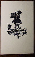 CPA Ak 1933 Glückwünsche Zum Geburtstag Freunde Schatten Scherenschnitt Freuden Silhouette Kinder Enfants DR - Silhouettes