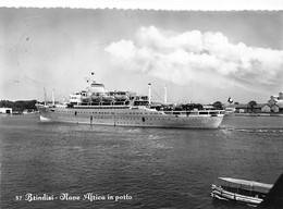 012174 "BRINDISI - NAVE APRICA IN PORTO" ANIMATA, NAVE. CART SPED 1955 - Brindisi