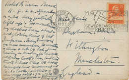 SCHWEIZ ORTSSTEMPEL BERN 1 / BRIEFEXPEDITION / 1922 GEWERBEAUSSTELLUNG BERN - Brieven En Documenten