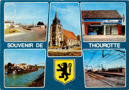 Thourotte * Souvenir De La Commune * Tabac Le Fontenay Ou Fontenoy * La Gare * Péniche Batellerie * Usine St Gobain - Thourotte