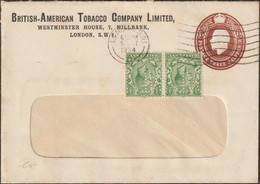 Grande-Bretagne 1934. Entier Postal Timbré Sur Commande Et Perforés. British-American Tobacco Company Limited - Droga