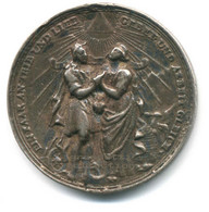 MATRIMONIO GERMANIA 1700 RARA MEDAGLIA PROPIZIATORIA ARGENTO - Adel