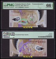 Vanuatu 1000 Vatu (2020), Commemorative, Polymer,folder,Low Number #66, PMG66 - Vanuatu