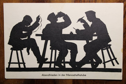 CPA Ak 1935 Schatten Scherenschnitt Silhouette Voyagée Abendfrieden In Der Mannschaftsstube Militar - Andere & Zonder Classificatie