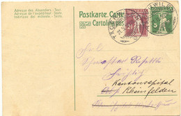 SCHWEIZ "TÄGERWILEN" Grosse K2 1918 Selt. Ortsstempel 2 X Abgeschlagen 5 (C.) GA - Cartas & Documentos