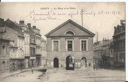 CPA  -  80 - Somme - Conty Place Des Halles - Conty