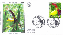Enveloppe 1er Jour Orchidées, Orchidée Sabot De Vénus, 2005 (YT 3764) - 2000-2009
