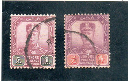 GRANDE-BRETAGNE   Malaisie  Johore  1904-12  Y.T. N° 43 à 60  Incomplet  Oblitéré  43 46 - Johore
