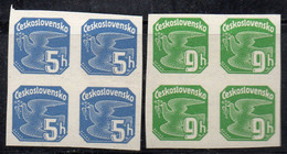 Q280A - CECOSLOVACCHIA 1937, Giornali 5h E 9 H. In Quartine Integre  *** - Newspaper Stamps