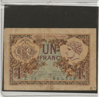 CHAMBRE DE COMMERCE - PARIS -UN FRANC -ANNEE 1920 - Camera Di Commercio