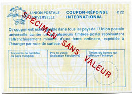 FRANCE COUPON - REPONSE INTERNATIONAL SURCHARGE " SPECIMEN SANS VALEUR " - Coupons-réponse