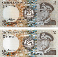 LESOTHO 1981,1984 2 Loti - P.04a,P.04b  Neuf UNC - 2 - Lesoto