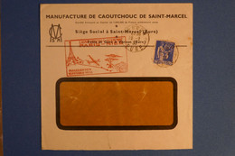 C FRANCE BELLE LETTRE RARE A FENETRE  1938 PREMIER VOL PARIS NICE + AFFRANCHISSEMENT PLAISANT - Primi Voli