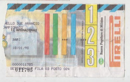 Inter - Bari 18/01/1998  - Calcio - Ticket , Biglietto Ingresso Stadio - 011785 - Tickets - Entradas