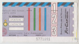 Inter - Sporting Lisbona  24/04/1991, Coppa U.E.F.A.  - Calcio - Ticket , Biglietto Ingresso Stadio - 5771091 - Tickets - Entradas