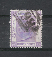 HONG KONG  /  Y. & T.  N° 17  /  REINE  VICTORIA  30 Cents  /  Oblitération Noire  B 62 - Usati