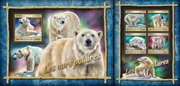 Guinea 2016, Animals, Polar Bears, 4val In BF +BF - Faune Antarctique