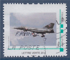 Mirage IV En Vol Type Lettre Verte Cadre Vert MonTimbraMoi Oblitéré - Used Stamps