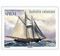 Pierre Miquelon 2021 SPM Boat Ship Colonial Schooner Goelette Coloniale Boot 1v - Nuovi
